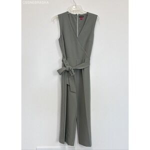 Vince Camuto Ethereal Dawn Smoked Sage Green Sleeveless Jumpsuit - Size 4